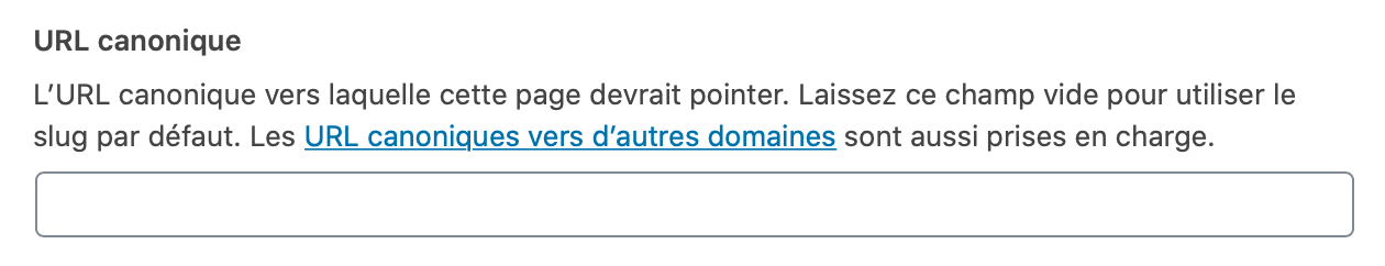 Page canonique wordpress