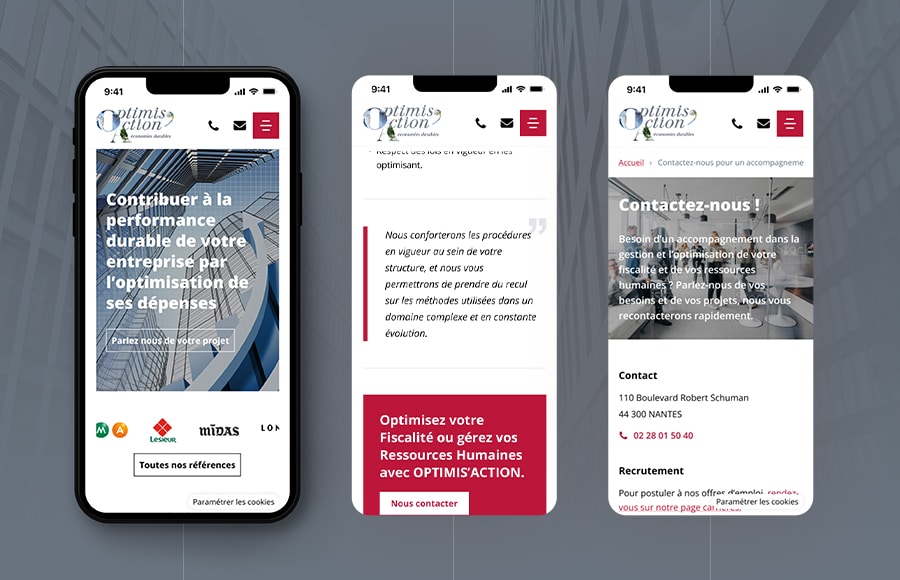 Site web d'Optimis'Action, expert en Fiscalité et Gestion des Ressources Humaines